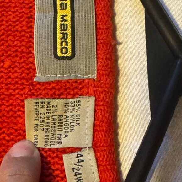 VTG ANGORA SILK WOOL Blend 24w Embellished Sweater DIANA MARCOS W Avant-Garde - Picture 3 of 7